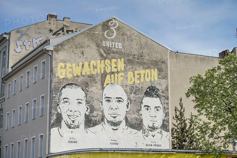 Graffiti, Jerome, George, Kevin-Prince Boateng, Plattenbau, Badstrasse, Gesundbrunnen, Mitte, Berlin, Germany, Europe