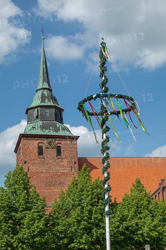 St Mary's Church, Maypole, Boizenburg, Mecklenburg-Western Pomerania, Germany, Europe