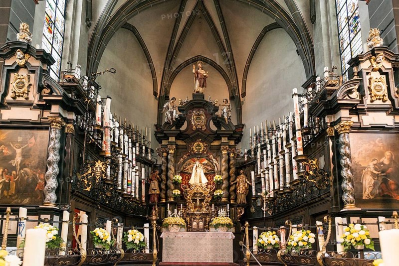 Interior view, candle chapel, place of pilgrimage, Kevelaer, Lower Rhine, North Rhine-Westphalia, Germany, Europe