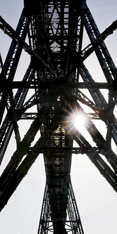 View of the Muengsten Bridge, the highest railway bridge in Germany between Solingen and Remscheid, Bergisches Land