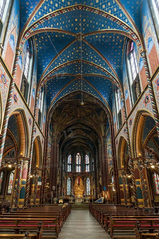 Interior view, Basilica of St Mary, Basilica of St Mary, place of pilgrimage, Kevelaer, Lower Rhine, North Rhine-Westphalia, Germany, Europe