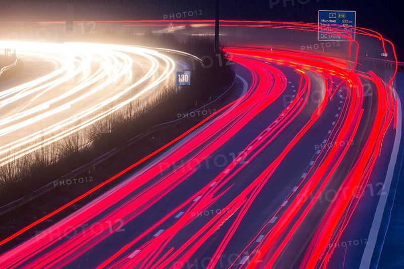 Busy A9 motorway on 15.12.2014. (c) Jochen Eckel, mail@jochen-eckel.de, www.jochen-eckel.de, B a n k v e r b i n d u n g B B A N K IBAN : DE 38 6609 0800 0005 3347 48, BIC: GENODE61BBB Use only for a fee + 7% VAT and mention of the author. No model release! Any use is subject to a fee. Fee according to MFM. Tax number : 34/271/00754), Beelitz, Germany, Europe