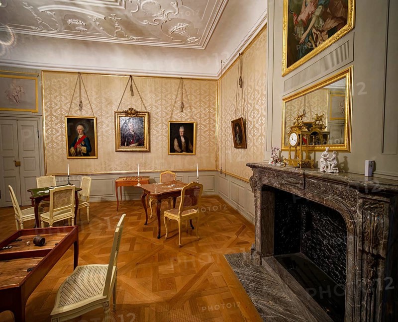 Parlour of Elector Carl Theodor, Schwetzingen Palace, interior view, Schwetzingen, Baden-Wuerttemberg, Germany, Europe