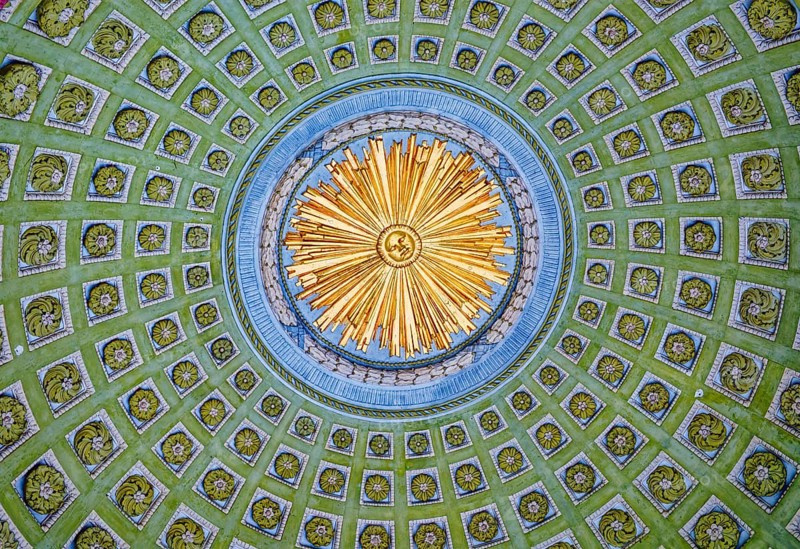 Dome of the Temple of Apollo, Schwetzingen Palace Gardens, Schwetzingen, Baden-Wuerttemberg, Germany, Europe