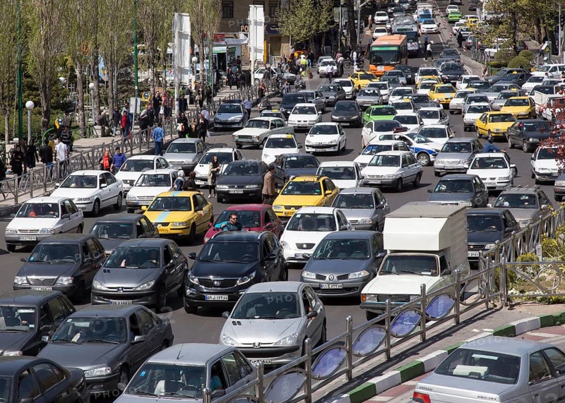 Busy street on 07.04.2015 in Tehran, Tehran, Iran, Asia