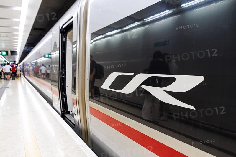 China Railway CR logo on a high-speed CR400AF Fuxing Railway train in Hong Kong, China, Asia