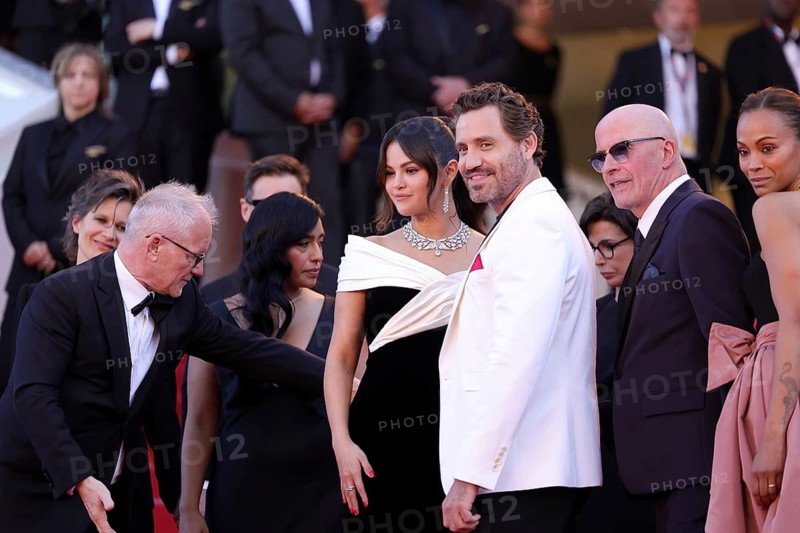 Cannes, France, 17.5.2024: Selena Gomez and Edgar Ramirez at the premiere of Emilia Perez on the red carpet of the Palais des Festivals during the 77th Cannes International Film Festival. The 77th Cannes International Film Festival will take place from 14 to 25 May 2024, Europe