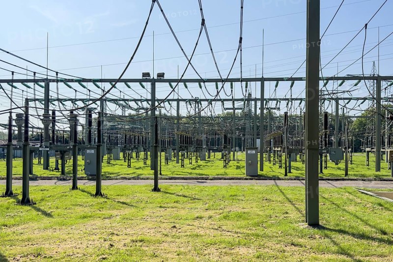 Substation with outdoor switchgear panel Switchgear for power distribution, Germany, Europe