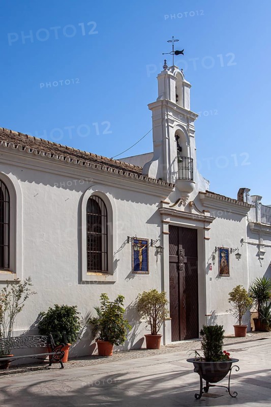 Small church in the old town centre of Chipiona, Andalusia, Spain, Europe
