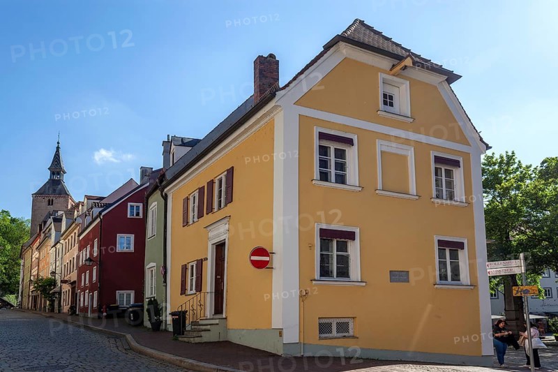 Houses in Schlossergasse, Landsberg am Lech, Upper Bavaria, Bavaria, Germany, Europe