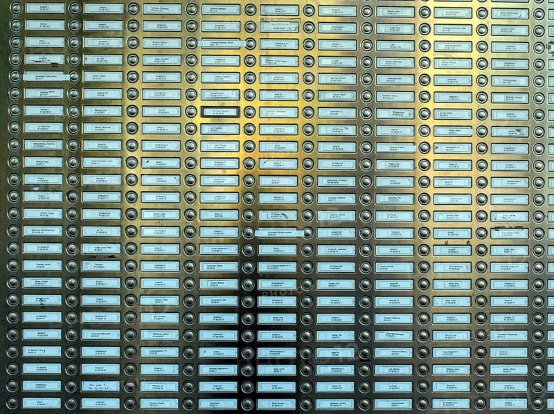 Nameplates and bells on a high-rise building, Berlin, 29.10.2014., Berlin, Germany, Europe