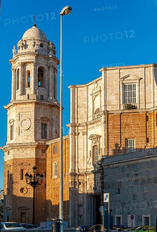 Church tower of Cadiz Cathedral, Andalusia, Spain, Europe
