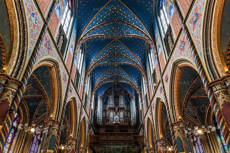 Interior view, Basilica of St Mary, Basilica of St Mary, place of pilgrimage, Kevelaer, Lower Rhine, North Rhine-Westphalia, Germany, Europe