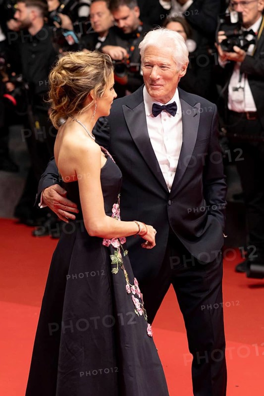 Cannes, France, 17.5.2024: Richard Gere and Alejandra Silva at the premiere of Oh, Canada on the red carpet of the Palais des Festivals during the 77th Cannes International Film Festival. The 77th Cannes International Film Festival will take place from 14 to 25 May 2024, Europe