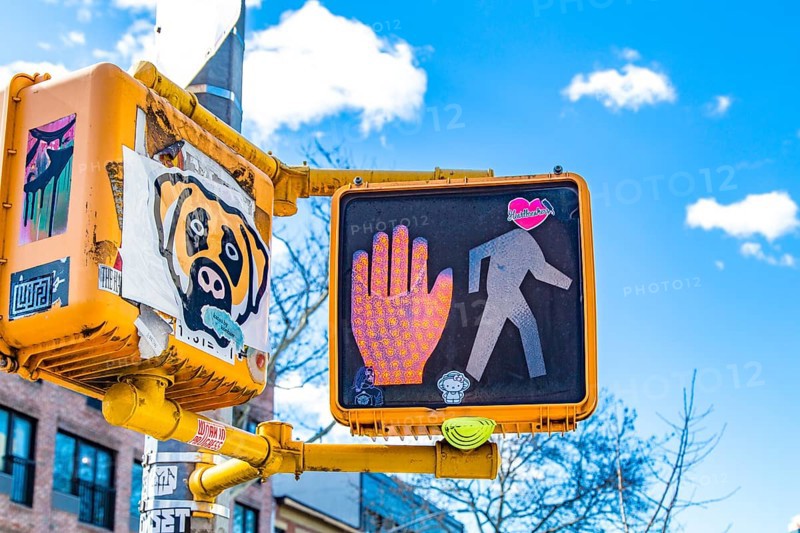 Love pedestrian traffic light, Williamsburg, Brooklyn, New York City