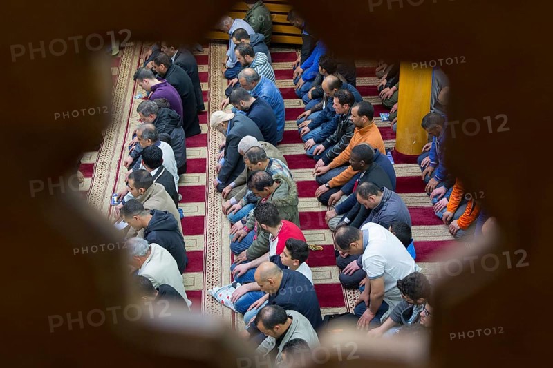 Muslims in Berlin gathered for prayer on 1 May 2015 at the Dar Assalam Mosque, Neukoelln Meeting Centre, NBS, Berlin, Berlin, Germany, Europe