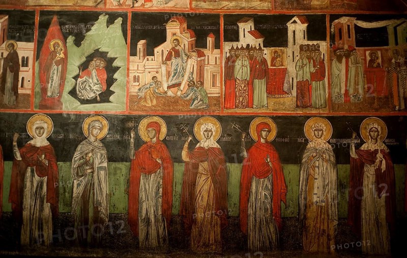 Painting in an orthodox church, church of the Nativity at Arbanasi, Bulgaria, Europe