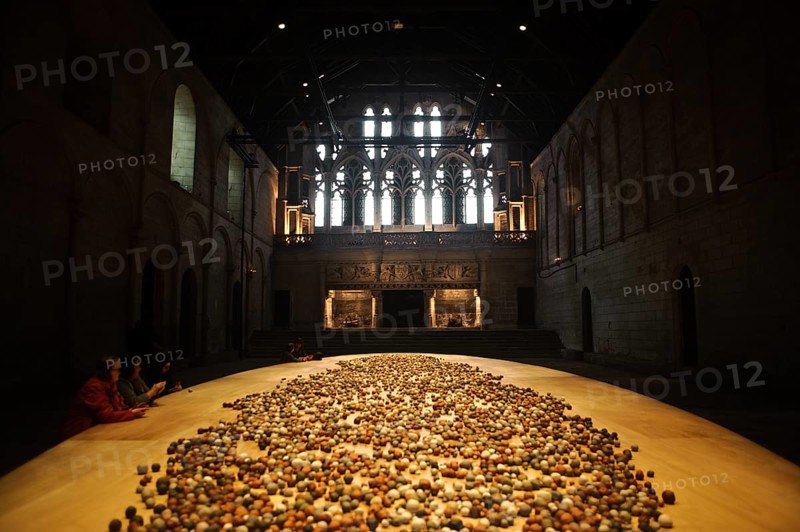 Archive of mind, piece of art by the Korean artist Kimsooja, contemporary art in a medieval monument, Palais des Ducs d Aquitaine, Poitiers, France, Europe