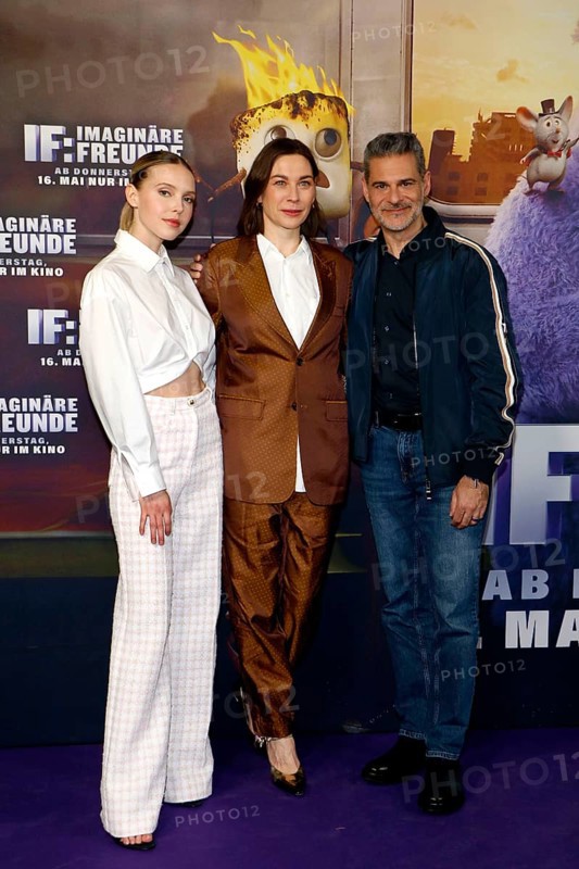 Lina Larissa Strahl, Christiane Paul and Rick Kavanian at the special screening of IF: IMAGINARY FRIENDS at Berlin's CinemaxX cinema on 12 May 2024