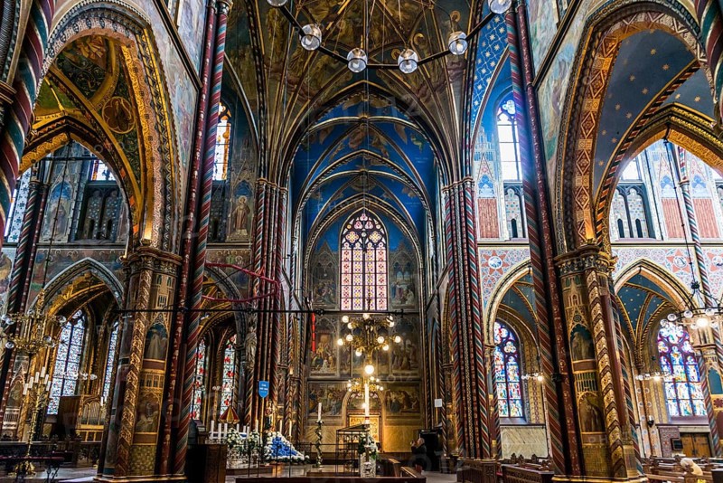 Interior view, Basilica of St Mary, Basilica of St Mary, place of pilgrimage, Kevelaer, Lower Rhine, North Rhine-Westphalia, Germany, Europe