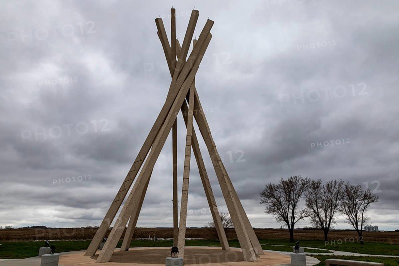 Salem, South Dakota, A concrete tepee sculpture at a rest area on Interstate 90. Designed by Ward Whitwam, the sculpture is one of nine similar artworks at South Dakota rest areas