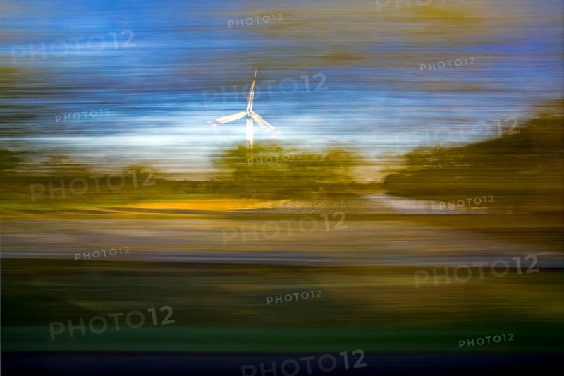 Long exposure from a moving train, Bueckeburg, Lower Saxony, Germany, Europe