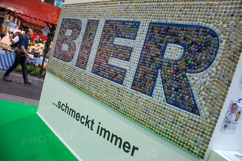 Beer always tastes good at a German brewers' stand at the Green Week, Berlin, 21 January 2014, Berlin, Germany, Europe