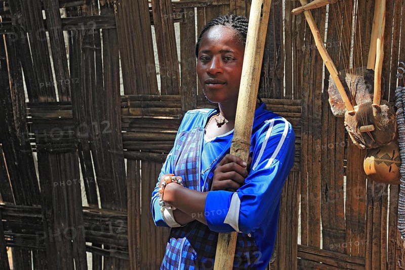 South Ethiopia, among the Dorze people, young pretty woman, Ethiopia, Africa