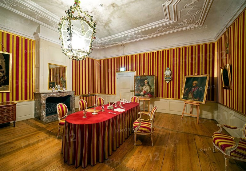 Conference room of Elector Carl Theodor, Schwetzingen Palace, interior view, Schwetzingen, Baden-Wuerttemberg, Germany, Europe