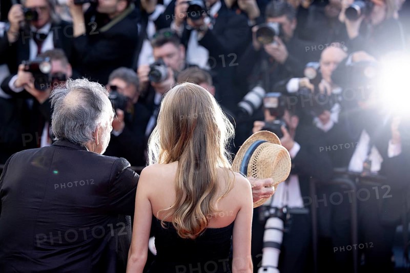 Cannes, France, 16 May 2024: Francis Ford Coppola with his granddaughter Romy Croquet Mars (daughter of Sofia Coppola) at the premiere of Megalopolis on the red carpet of the Palais des Festivals during the 77th Cannes International Film Festival. The 77th Cannes International Film Festival will take place from 14 to 25 May 2024, Europe