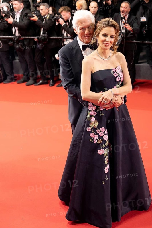 Cannes, France, 17.5.2024: Richard Gere and Alejandra Silva at the premiere of Oh, Canada on the red carpet of the Palais des Festivals during the 77th Cannes International Film Festival. The 77th Cannes International Film Festival will take place from 14 to 25 May 2024, Europe