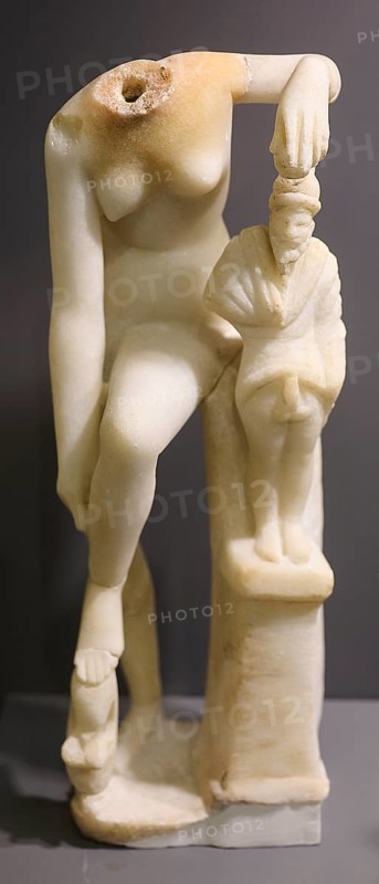 Small Aphrodite StatueAncient ivory statue of a female figure with abstraction, interior, Grand Master's Palace, Knights' Town, Rhodes Town, Rhodes, Dodecanese, Greek Islands, Greece, Europe