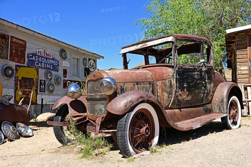 Rusty Ford Model A on Route 66, Hackberry General Store, Hackberry, Arizona