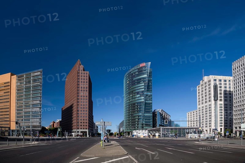 Potsdamer Platz, skyscrapers, Renzo Piano 11, Kollhoff Tower, railway tower, Sony Center, Beisheim Center, Ritz Carlton luxury hotel, railway station, Berlin, Germany, Europe
