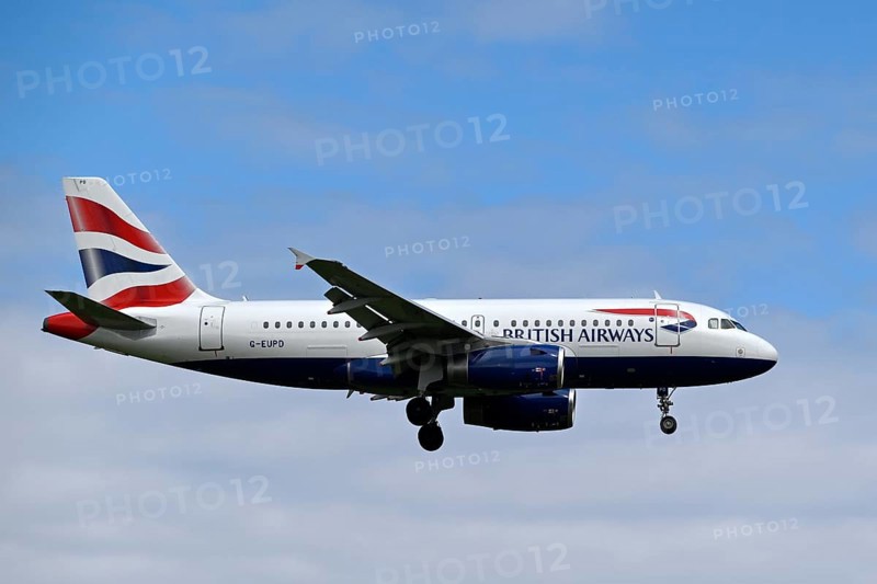 Aircraft British Airways, Airbus A319-100, G-EUPD