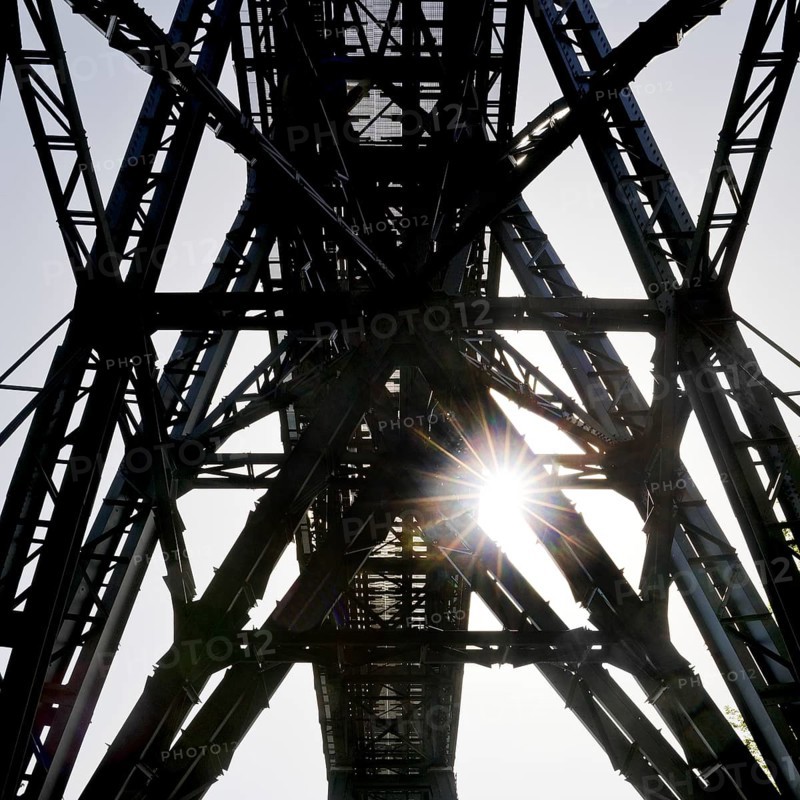 View of the Muengsten Bridge, the highest railway bridge in Germany between Solingen and Remscheid, Bergisches Land
