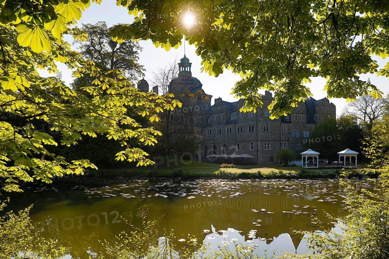 Bueckeburg Castle, ancestral seat of the House of Schaumburg-Lippe, Bueckeburg, Lower Saxony, Germany, Europe