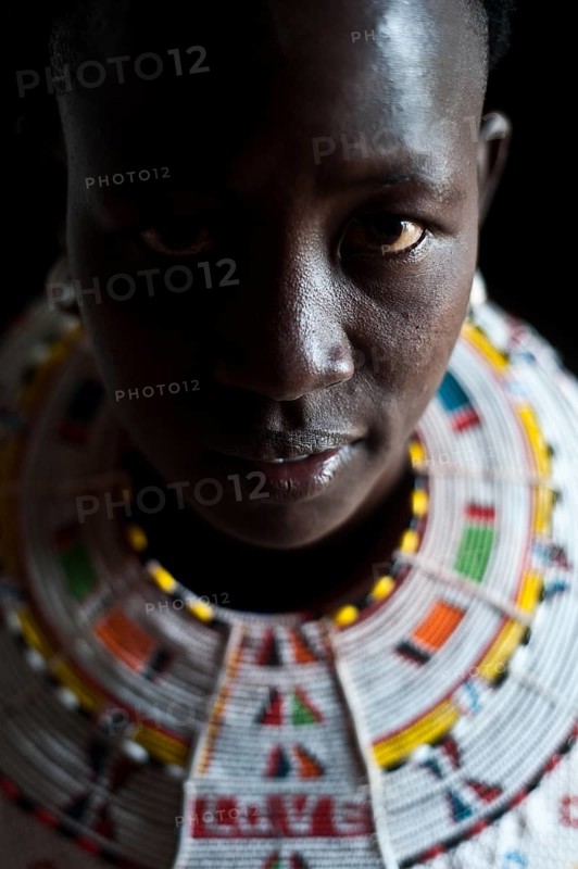Portrait of a young woman from the Samburu tribe, Kenya, Africa