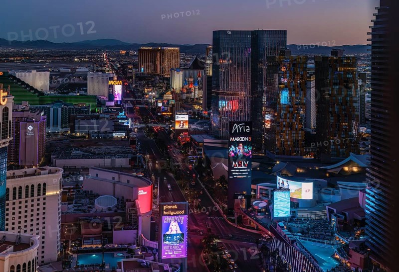 Casinos along Las Vegas Boulevard in Las Vegas, Nevada, United States of America, USA, North America