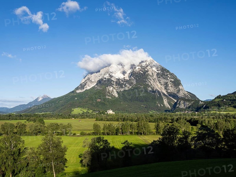 Grimming mountain range in the morning light, near Irdning, Styria, Austria, Europe