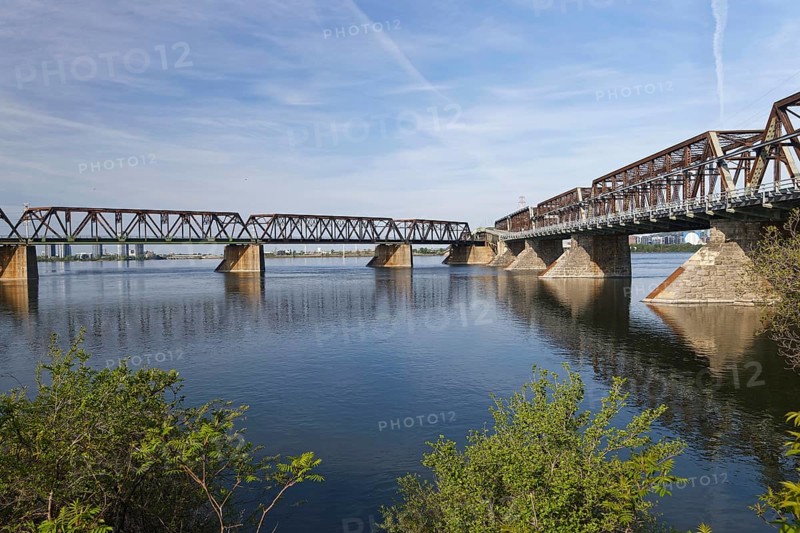 Architecture, Victoria Bridge over the Saint Lawrence River, Province of Quebec, Canada, North America