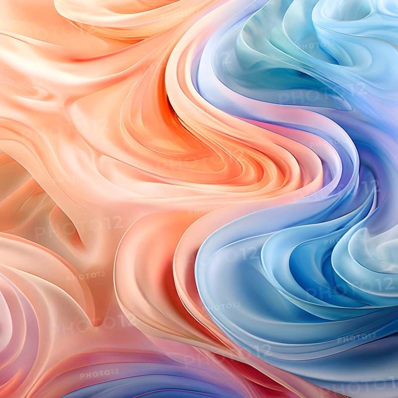 Abstract illustration embodies mindfulness meditation with gentle swirling patterns in pastel soothing hues, AI generated