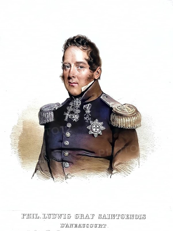 Philipp Ludwig Saint-Genois, Count of Aneaucourt (1790-1857), Kaemmerer, large landowner, Historical, digitally restored reproduction from a 19th century original, Record date not stated