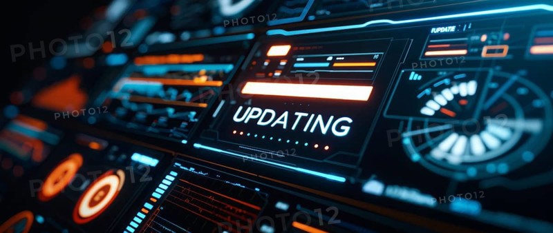 Computer and business security concept, system updates and privacy protection, AI generated