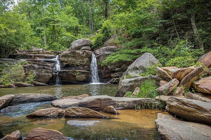 Cheaha Falls along the Chinnabee Silent Trail through Talladega National Forest near Lineville, Alabama, United States of America, USA, North America