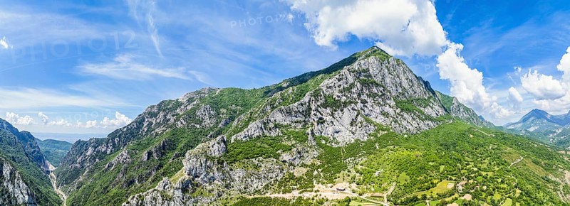 Panorama of Bovilla Lake and Mountains, Bovilla Reservoir, Tirana, Albania, Europe