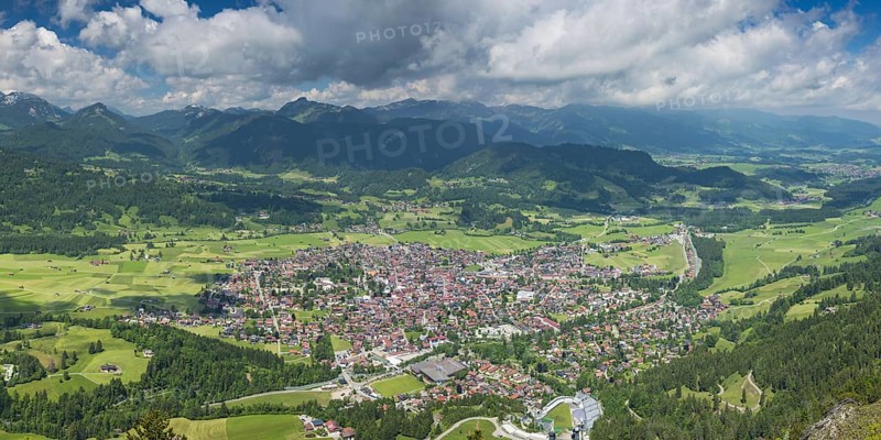 Panorama from Schattenberg, 1692m, on Oberstdorf, Allgaeu, Bavaria, Germany, Europe