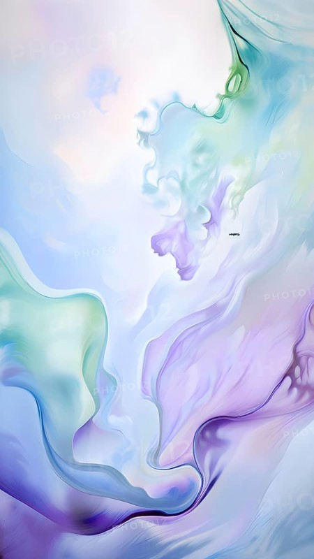 Abstract illustration embodies mindfulness meditation with gentle swirling patterns in pastel soothing hues, AI generated