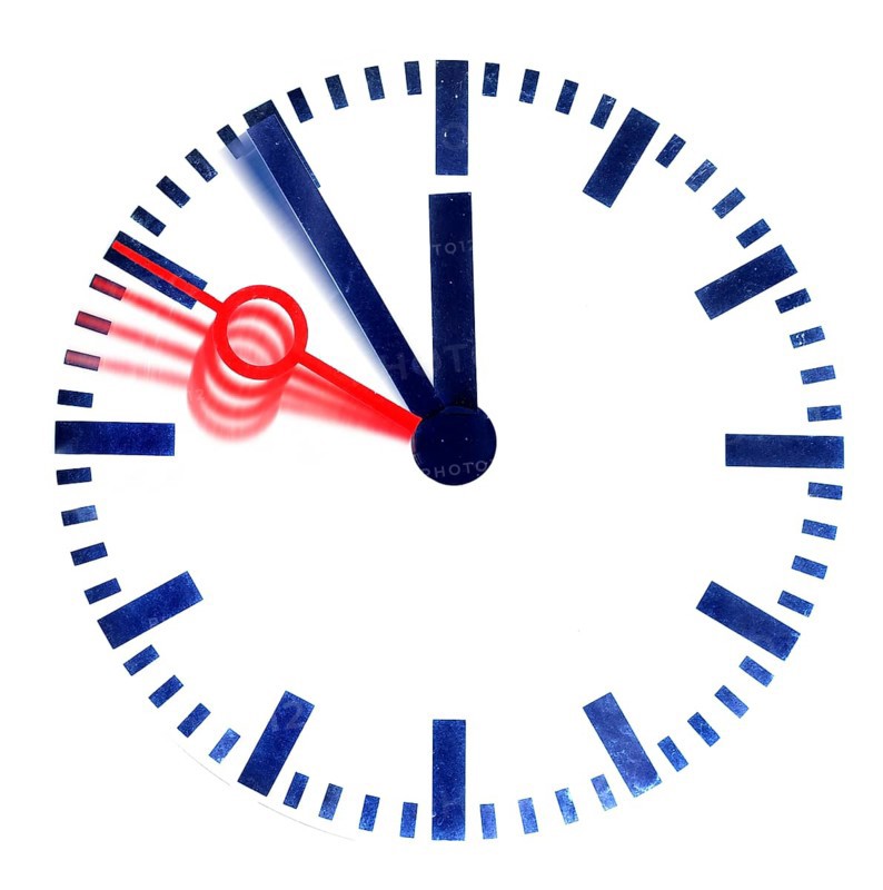 The clock is ticking, a railway station clock with a moving second hand