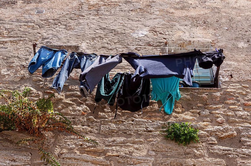 Laundry on the washing line, Vejer, Andalusia, Spain, Europe